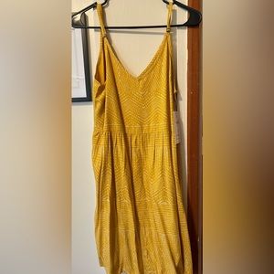 RVCA Nolan mustard yellow print dress